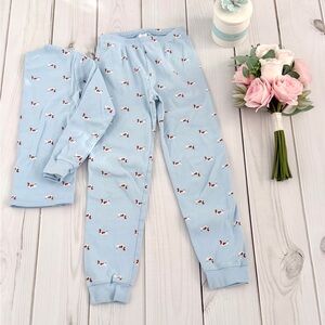 Janie and Jack Blue Corgi Dog Pajamas Size 10